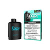 An image of an STLTH Loop Max Peppermint Ice flavour pod, designed for 70,000 puffs. The sleek, cylindrical vape device features a modern design with a black-coloured finish. The branding and flavour details are clearly visible on the packaging, highlighting the long-lasting capacity and smooth Peppermint Ice flavour.