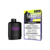 An image of an STLTH Loop Max White Grape Ice flavour pod, designed for 70,000 puffs. The sleek, cylindrical vape device features a modern design with a black-coloured finish. The branding and flavour details are clearly visible on the packaging, highlighting the long-lasting capacity and smooth White Grape Ice flavour.