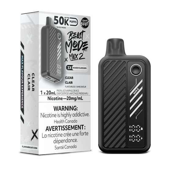 Flavour Beast Beast Mode Max 2 Disposable Vaping Device – Clear Flavour, up to 50,000 puffs for long-lasting enjoyment.