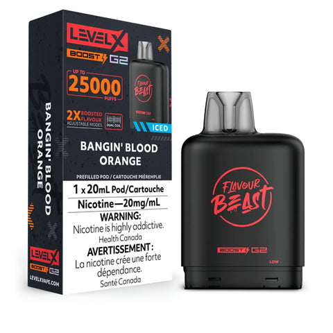 Level X - Flavour Beast Boost G2 Replacement Pod - Bangin' Blood Orange