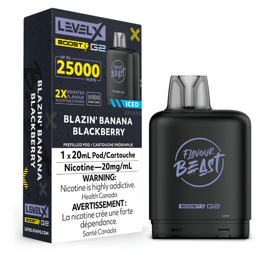 Level X - Flavour Beast Boost G2 Replacement Pod - Blazin' Banana Blackberry